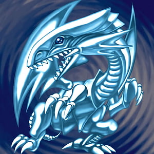 Blue-Eyes White Dragon Anime Monster Card Artwork HD phone wallpaper