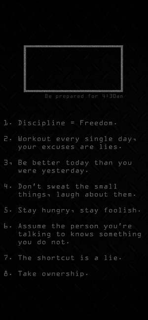 Dark Motivational Rules Wallpaper With Discipline Quotes And Industrial Texture HD phone wallpaper