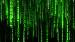 Green Binary Code Rain on Black Background Inspired by The Matrix Digital Aesthetic HD wallpaper