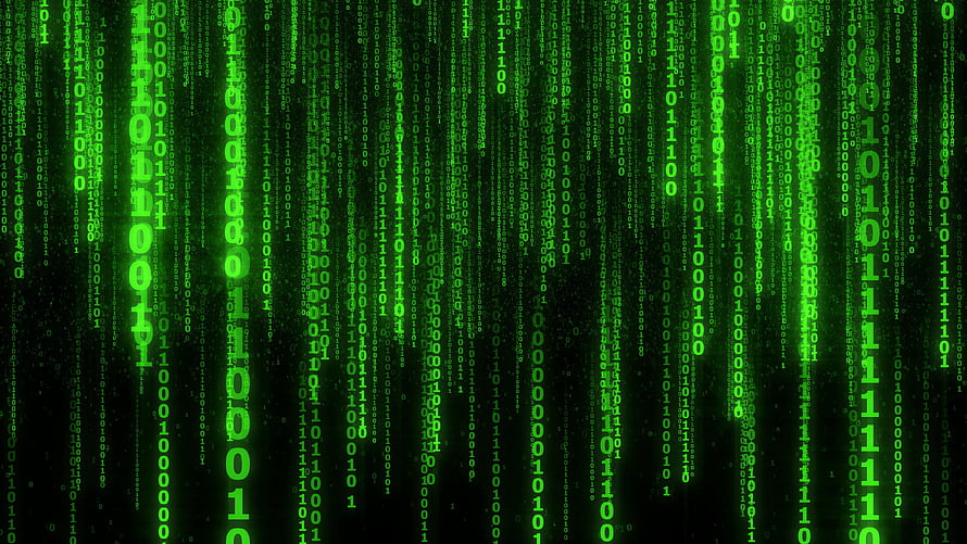 Green Binary Code Rain on Black Background Inspired by The Matrix Digital Aesthetic HD wallpaper