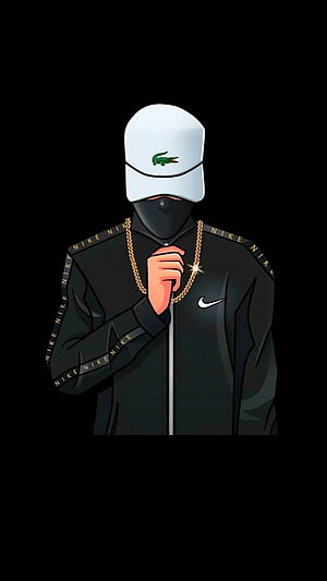 Anonymous Figure in Black Nike Tracksuit and White Lacoste Cap HD phone wallpaper