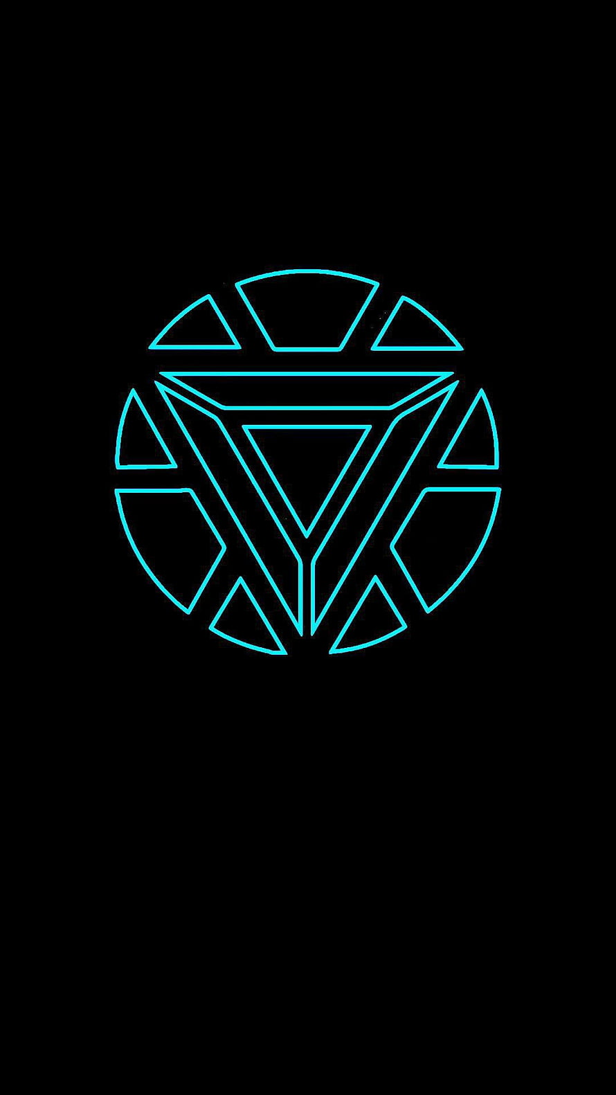 Glowing Cyan Iron Man Arc Reactor Emblem on Black Background, Neon Arc Reactor . Iron man , Marvel , Iron man art HD phone wallpaper