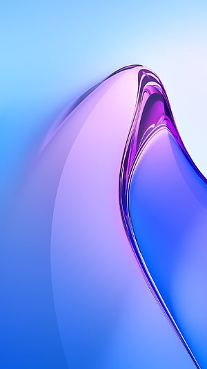 Abstract 3D Render of Glossy Purple and Blue Liquid Wave HD phone wallpaper