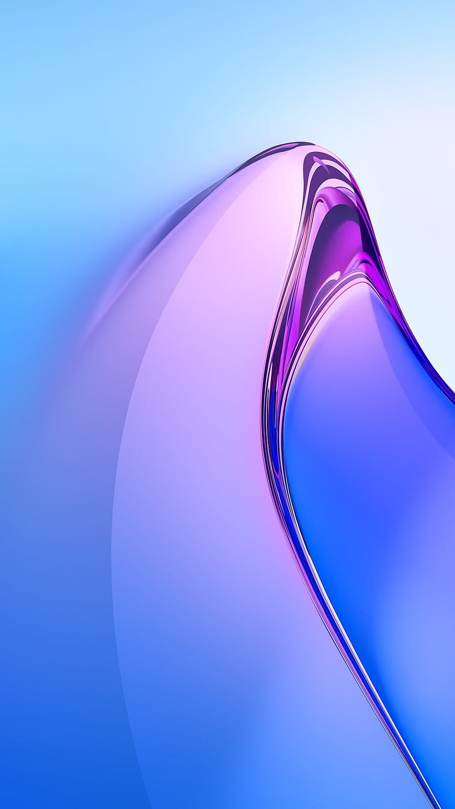 Abstract 3D Render of Glossy Purple and Blue Liquid Wave HD phone wallpaper