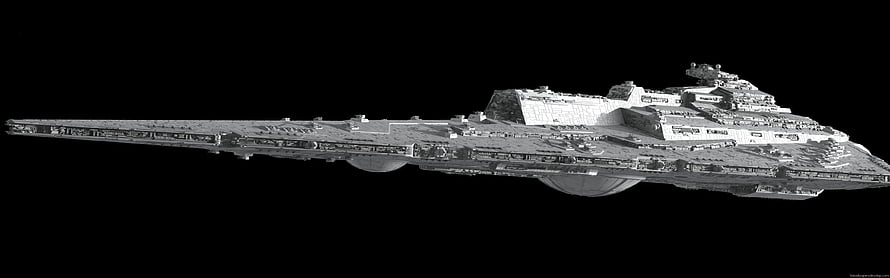 Star Wars Imperial Star Destroyer Side Profile Render on Black Background HD wallpaper