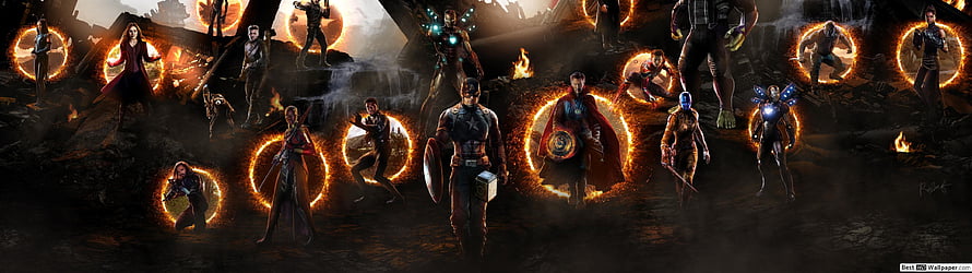 Avengers Endgame Team Assembled in Dramatic Cinematic Artwork HD wallpaper