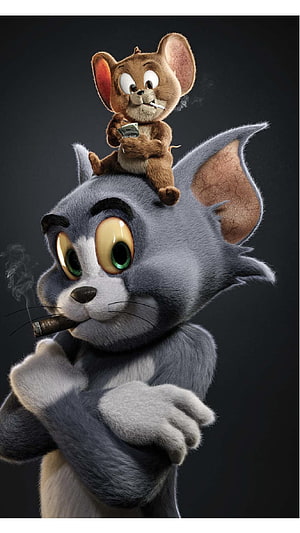 Tom and Jerry 3D Realistic Art with Cigars and Money HD phone wallpaper