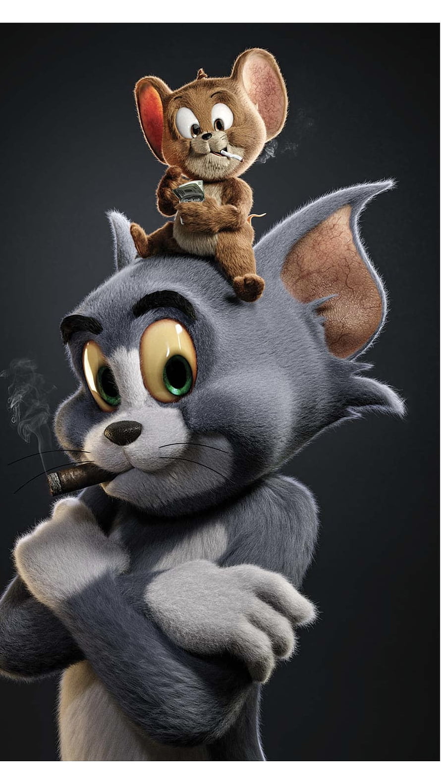 Tom and Jerry 3D Realistic Art with Cigars and Money HD phone wallpaper