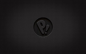 Dark Carbon Fiber Texture With Embossed P Logo Centered On Sleek Black Background HD wallpaper