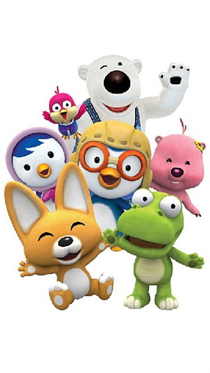 Pororo and Friends 3D Animated Character Group on White Background HD phone wallpaper