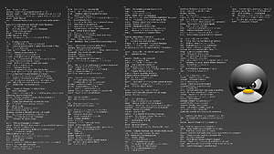 Linux Terminal Commands Cheat Sheet with Tux Penguin Icon HD wallpaper
