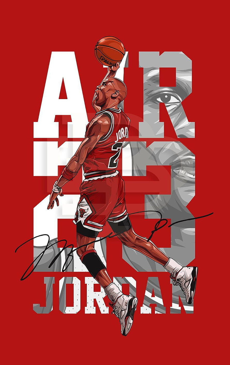 Michael Jordan Chicago Bulls Air Jordan Basketball Poster Art HD phone wallpaper