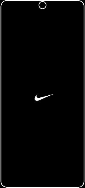Minimalist Nike Swoosh Logo on Black Background for Mobile Wallpaper HD phone wallpaper