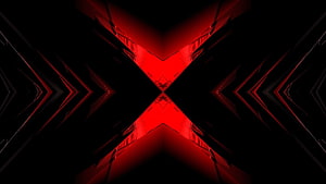 Abstract Red and Black Geometric X Pattern with Dark Futuristic Digital Art Style HD wallpaper