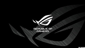 Republic of Gamers ROG Eye Logo on Dark Abstract Background HD wallpaper
