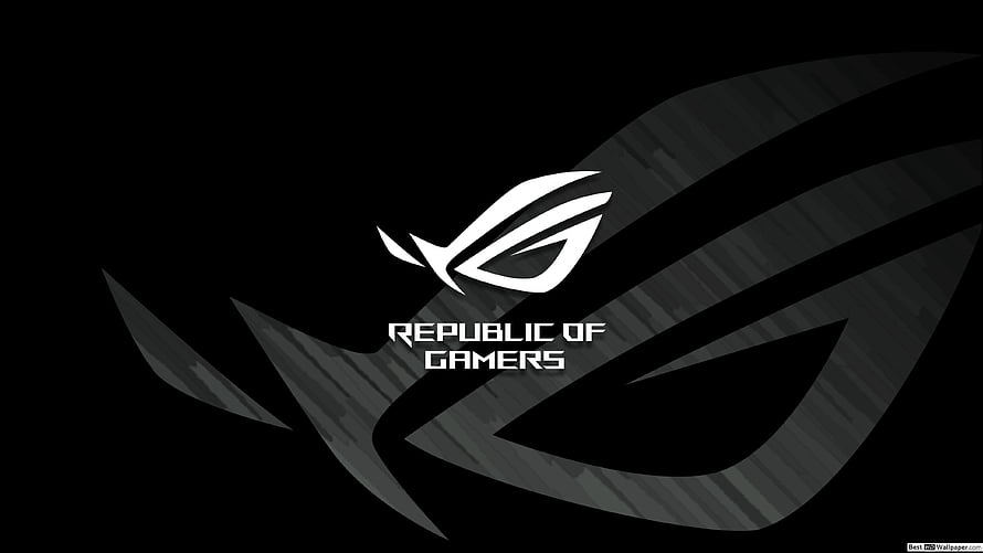 Republic of Gamers ROG Eye Logo on Dark Abstract Background HD wallpaper