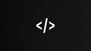 Minimalist White Code Symbol On Black Background For Developers HD wallpaper
