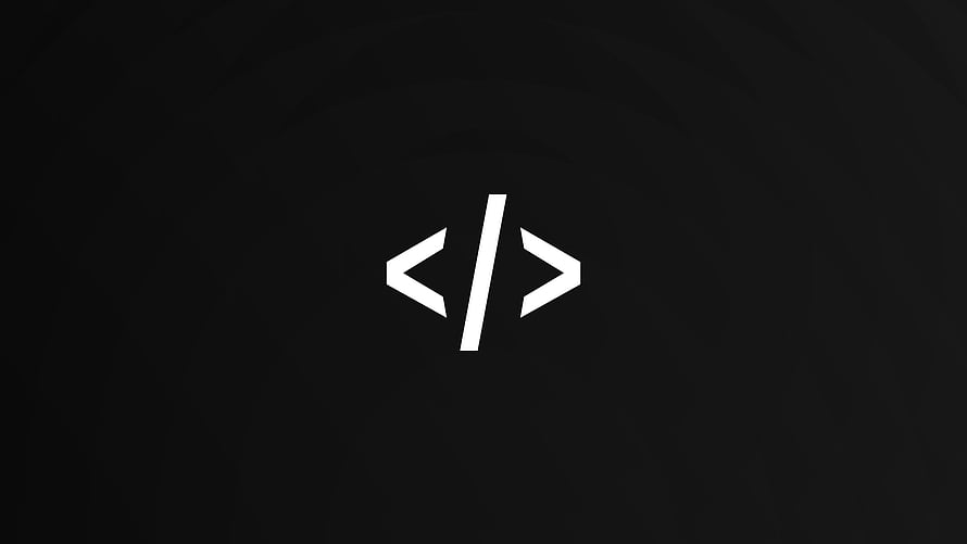 Minimalist White Code Symbol On Black Background For Developers HD wallpaper