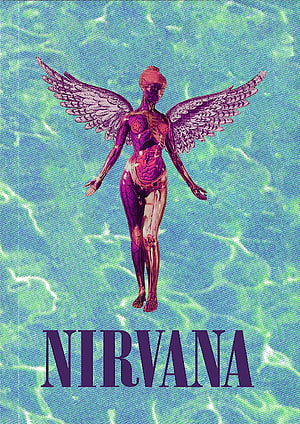 Nirvana In Utero Nevermind Artwork Featuring Translucent Winged Figure HD phone wallpaper
