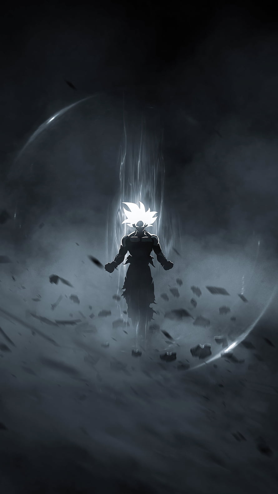 Goku Ultra Instinct Sign Anime Wallpaper Dark Background HD phone wallpaper