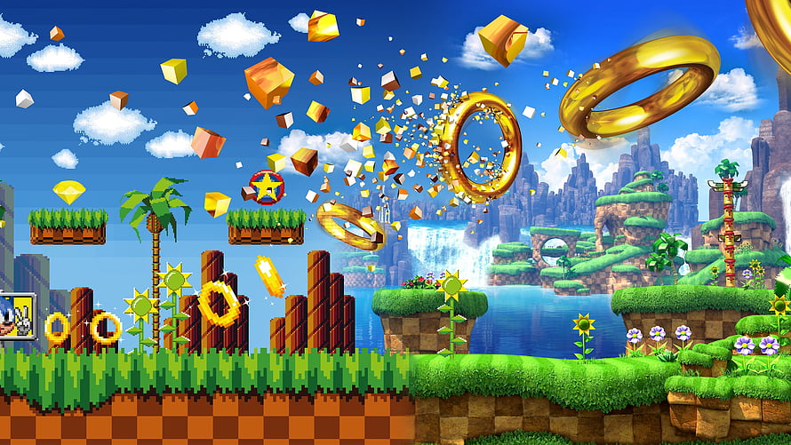 Sonic The Hedgehog Green Hill Zone 25th Anniversary Pixel Art Level HD wallpaper