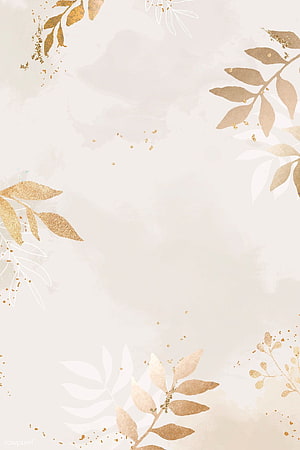 Elegant Gold Leaf and Botanical Branches on Cream Watercolor Background HD phone wallpaper