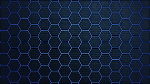 Dark Blue Hexagonal Grid Pattern with Glowing Cyan Lines on Textured Background HD wallpaper