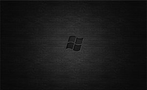 Windows 10 Dark Minimalist Logo on Textured Black Background HD wallpaper