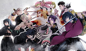 Demon Slayer Kimetsu no Yaiba Hashira Group Artwork HD wallpaper