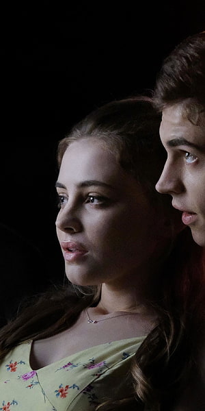 Hardin and Tessa in a moody cinematic close-up with dramatic low-key lighting HD phone wallpaper