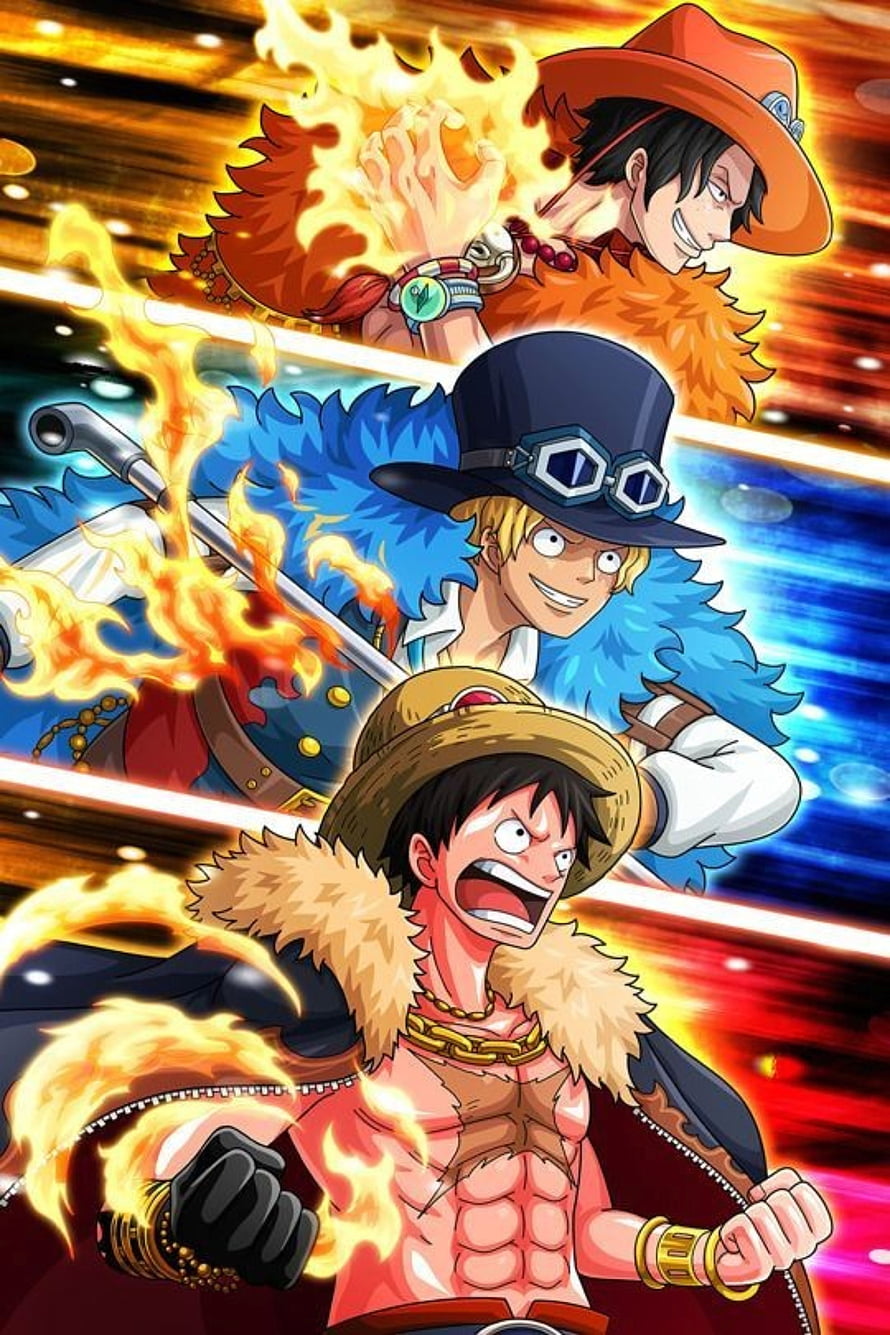 One Piece Luffy Gear 5 Sabo and Ace Fire Fist Brothers Anime Wallpaper HD phone wallpaper
