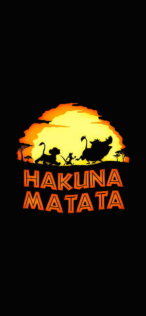 Hakuna Matata Lion King Silhouette Sunset Graphic Design HD phone wallpaper