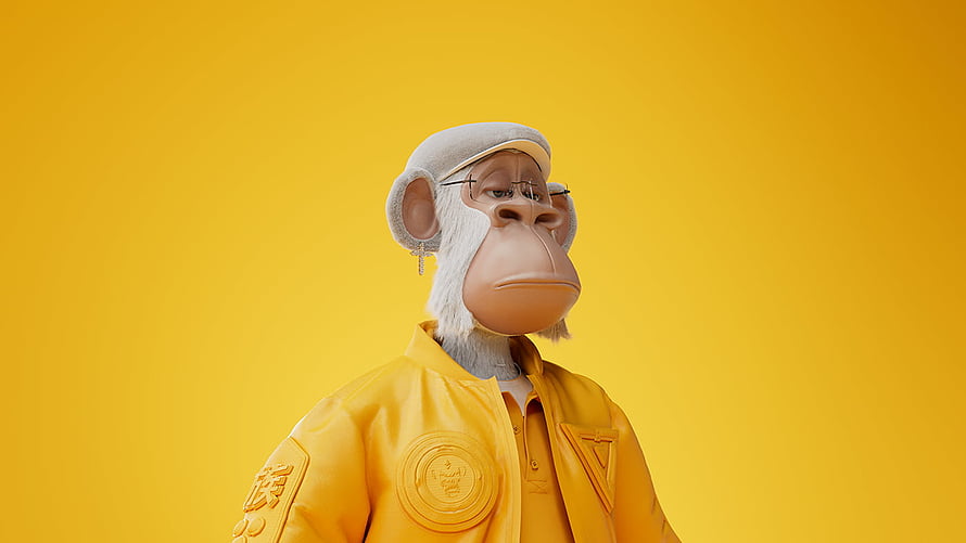 HAPEBEAST Prime NFT Monkey Character in Yellow Jacket and Cap HD wallpaper