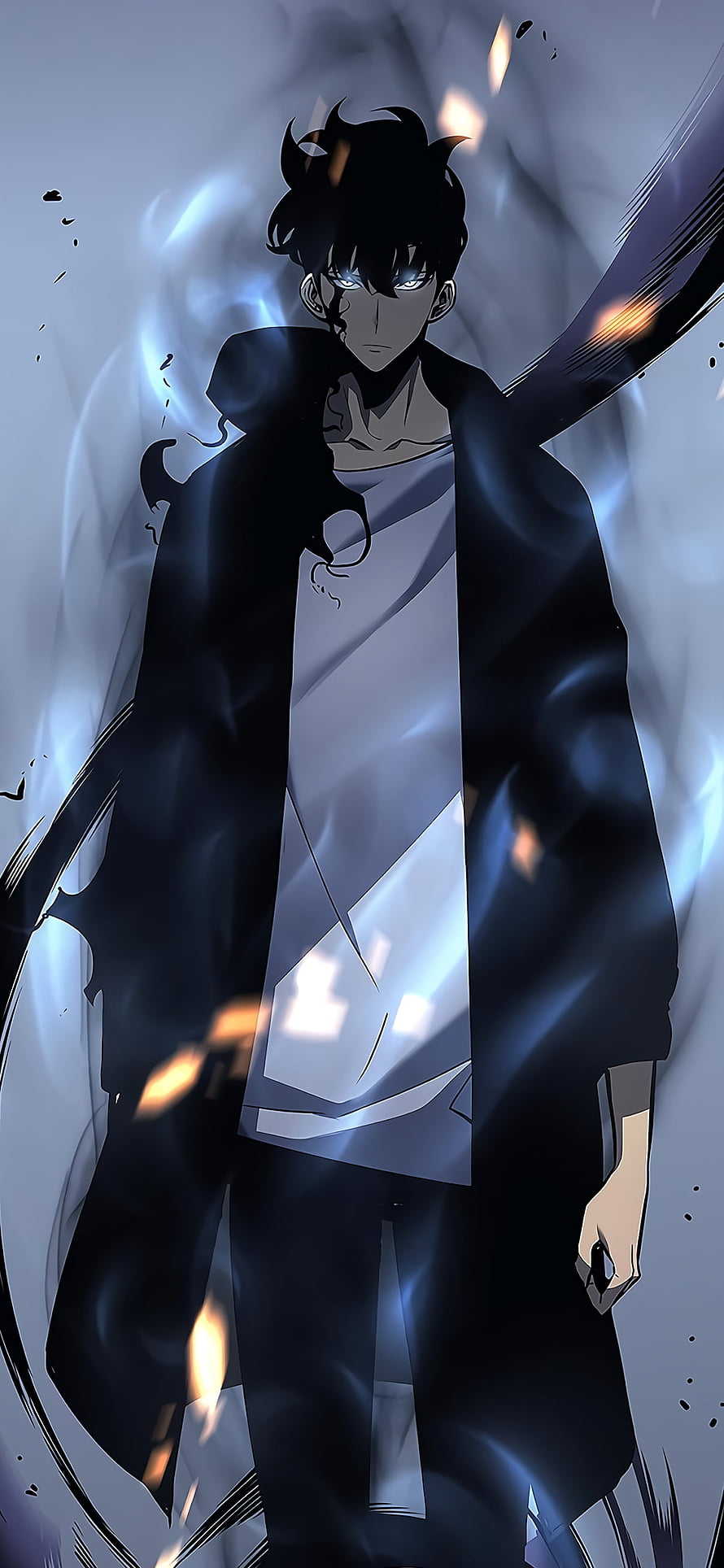 Sung Jin Woo Solo Leveling Dark Aura Character Art HD phone wallpaper
