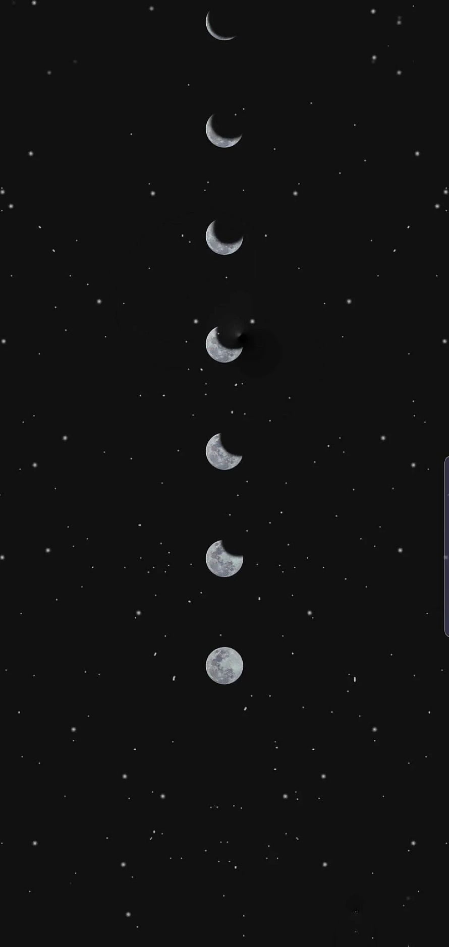 Vertical Lunar Phases Sequence Against Starry Night Sky HD phone wallpaper