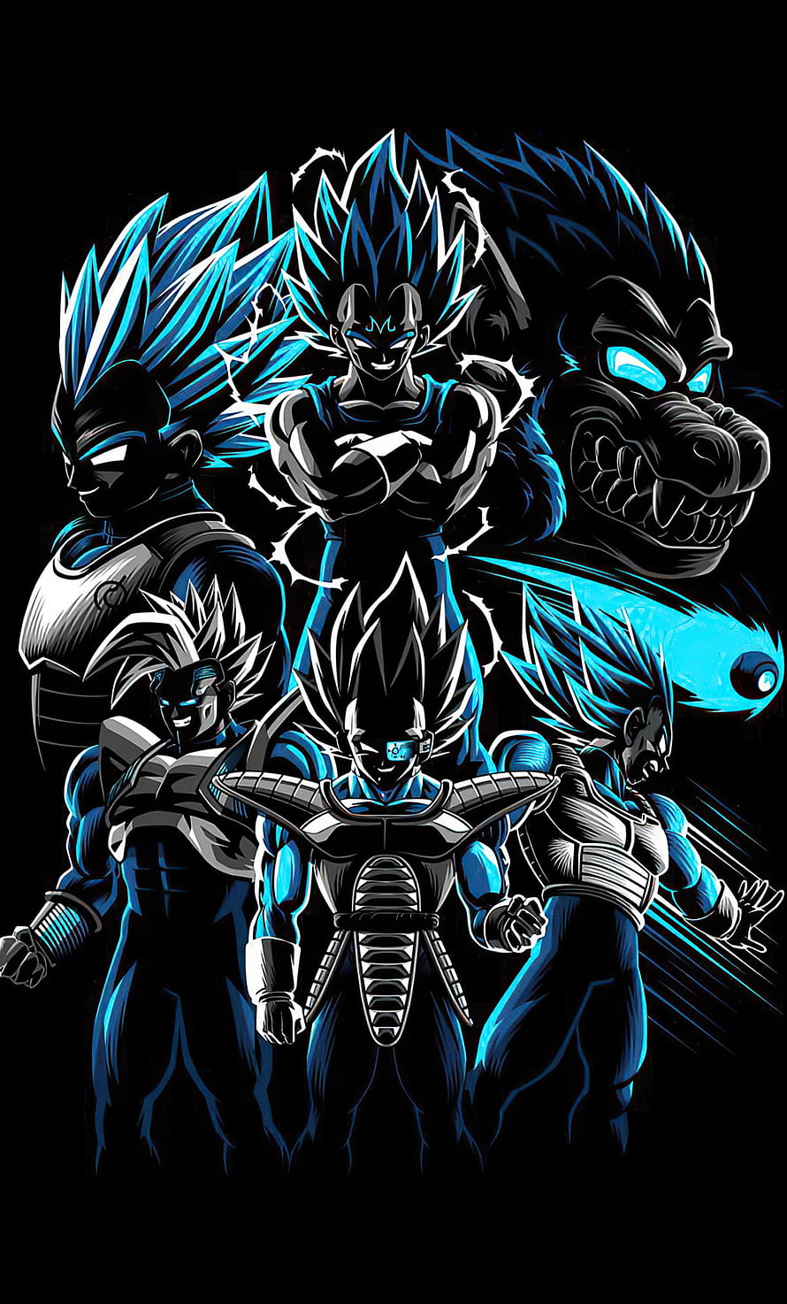Vegeta Super Saiyan Blue Evolution Forms Dragon Ball Super Anime Wallpaper HD phone wallpaper