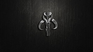 Mandalorian Clan Crest Emblem on Dark Textured Background HD wallpaper