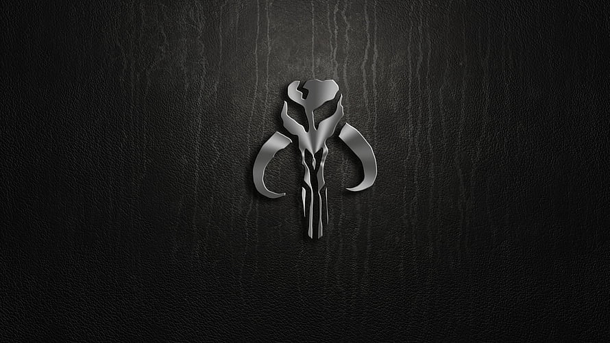 Mandalorian Clan Crest Emblem on Dark Textured Background HD wallpaper