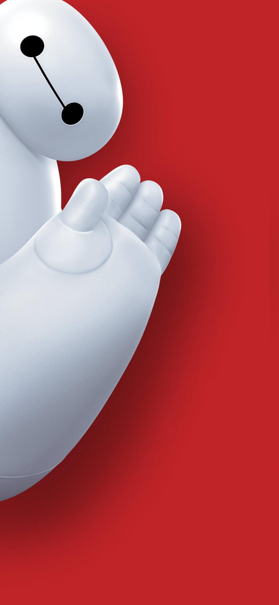 Baymax Waving Hand Against Red Background HD phone wallpaper