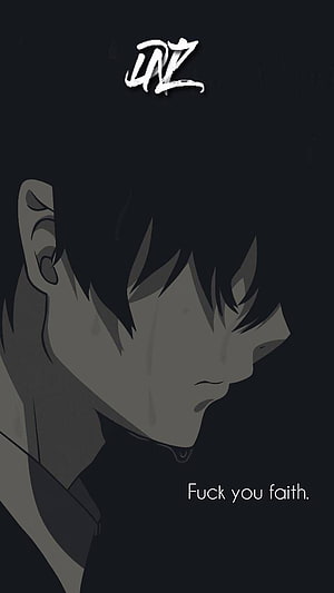 Anime Boy Crying Profile Wallpaper With Dark Background And Emotional Quote HD phone wallpaper