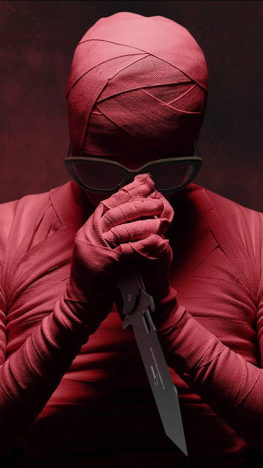 Red Hood Jason Todd in Red Suit and Sunglasses Holding Knife HD phone wallpaper