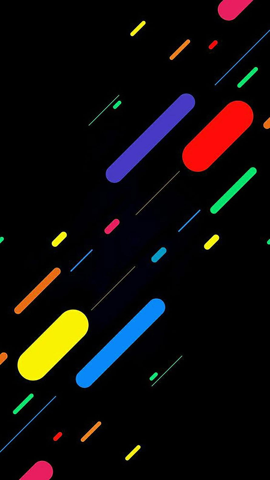 Abstract Colorful Capsule Shapes on Black Background HD phone wallpaper