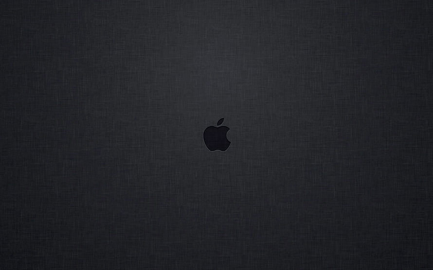 Minimalist Dark Apple Logo on Textured Fabric Background HD wallpaper