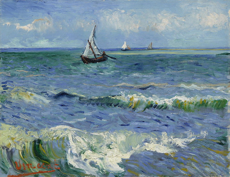 Vincent Van Gogh Seascape Near Les Saintes Maries De La Mer Oil Painting HD wallpaper