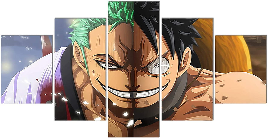One Piece Anime Wall Art Featuring Roronoa Zoro and Monkey D. Luffy in Wano Country HD wallpaper