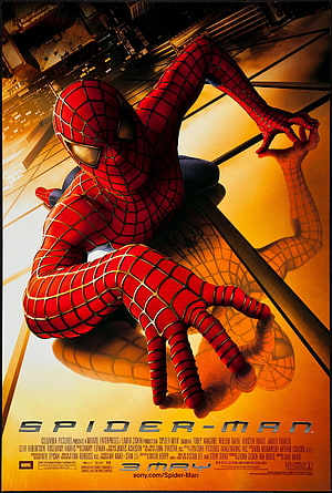 Spider-Man Movie Poster Featuring Tobey Maguire in Classic Red Suit, spiderman movie posters High Quality , High Definition, Spider Man Tobey Maguire HD phone wallpaper