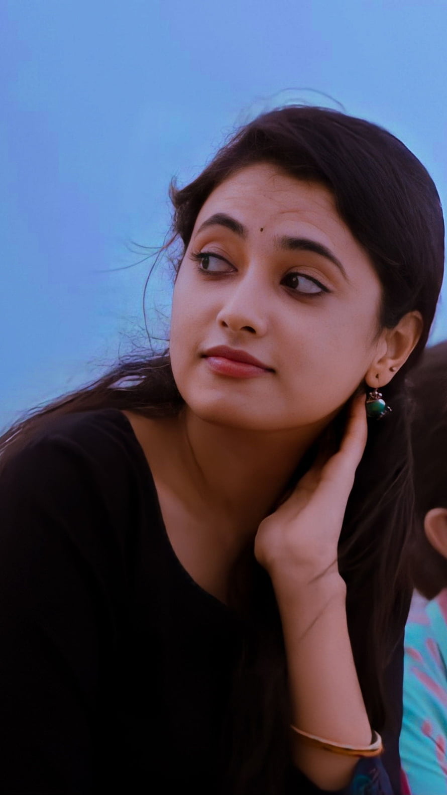 Rashmika Mandanna Portrait With Blue Background And Black Top, Priyanka mohan, tamil movie, doctor HD phone wallpaper