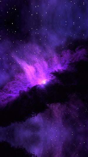 Vibrant Purple Nebula and Starfield in Deep Space HD phone wallpaper