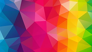 Vibrant Rainbow Geometric Triangle Pattern Abstract Background HD wallpaper