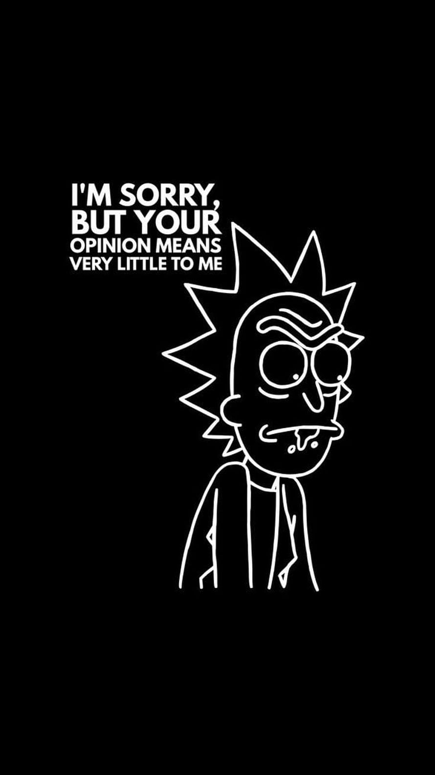 Rick Sanchez Minimalist Line Art Quote Wallpaper HD phone wallpaper